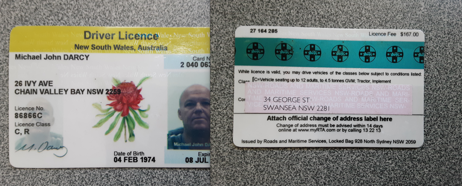 澳大利亚身份证正反一套